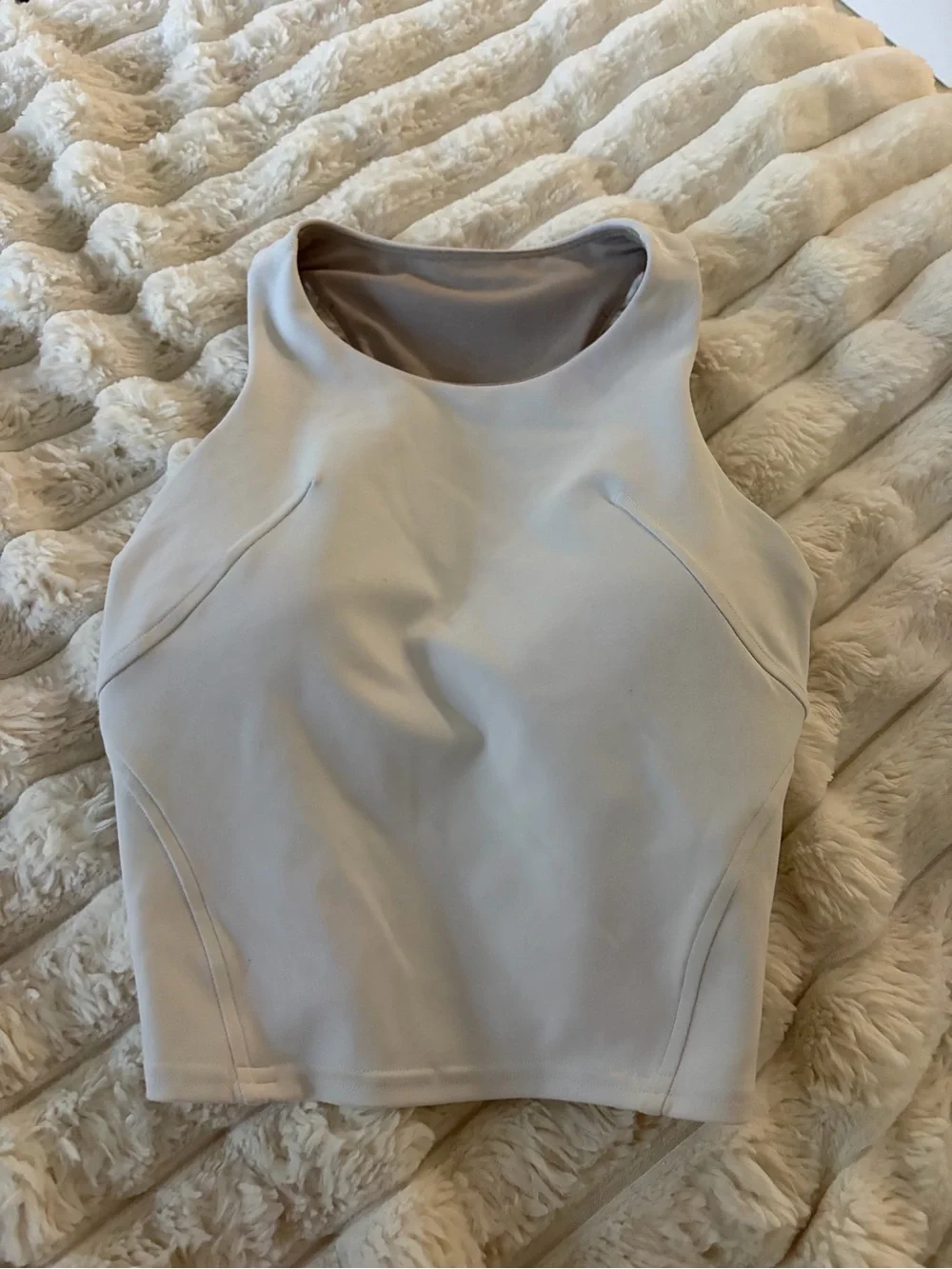 lululemon athletica High-Neck Sleeveless Crop Top in Light Beige